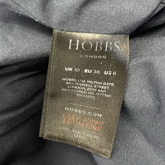 HOBBS London Wool Jacket Navy Blue Fitted Cropped Blazer Hook Closure US 6 - Picture 11 of 15